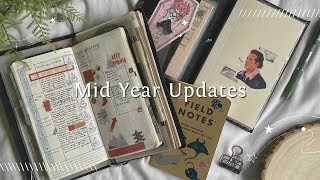 ☾ a midyear planner  journaling system update  hobonichi field notes  midori [upl. by Solracesoj]