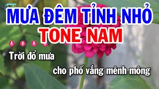 Karaoke Mưa Đêm Tỉnh Nhỏ Tone Nam  Cm  Nhạc Sống Mới  Karaoke Tuấn Cò [upl. by Gundry936]