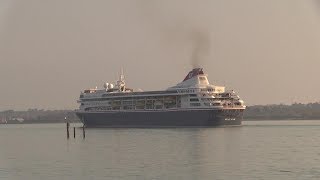 Fred Olsen  Braemar sails out from City Cruise Terminal Southampton today 300319 [upl. by Yllod916]