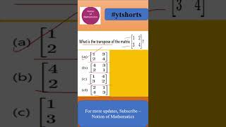 Transpose of a matrix shorts maths education trending matrix matrices [upl. by Avah738]