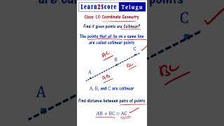 Collinear Points  Class 10 Coordinate Geometry in Telugu [upl. by Zimmerman]