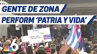 Gente De Zona Perform “Patria y Vida” in Miami Rally [upl. by Kial]