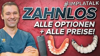 Zahnloser Kiefer  Diese Möglichkeiten hast du mit Zahnimplantaten Festsitzend amp Herausnehmbar [upl. by Calder458]