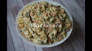 Balta mišrainė  Baltos mišrainės receptas  Kaip gaminti baltą mišrainę  Russian salad [upl. by Ilanos816]