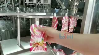 Spout bag packing machine for liquid juice [upl. by Suinuj834]