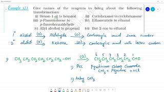 Give names of the reagents to bring about the following transformationsi Hexan1ol to hexanal [upl. by Dopp]