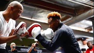 Jermell Charlo displays POWERFUL Combos Working Out to KNOCKOUT Brian Castaño for UNDISPUTED [upl. by Odnama]