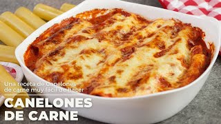 Como hacer canelones de carne muy fáciles y ricos recetas navideñas  Katastrofa La Cocina [upl. by Eissolf]