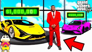 Franklin Upgrading LUXURY SUPER CARS SHOWROOM in GTA 5  SHINCHAN and CHOP [upl. by Britt410]