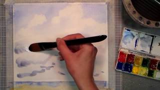 How to Paint Cumulus Clouds in Watercolor [upl. by Lorry]