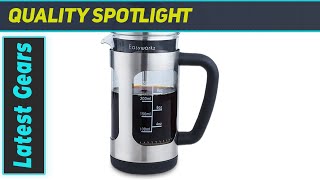 Easyworkz Stainless Steel French Press 12 oz Coffee Tea Maker with Soft Grip Handle [upl. by Luas]