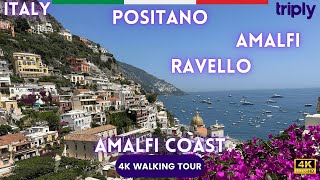 POSITANO amp AMALFI amp RAVELLO WALKING TOUR 🇮🇹 CHARMING ITALIAN TOWNS ON THE AMALFI COAST 4K 60FPS [upl. by Blim]