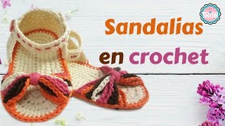 👡SANDALIAS PARA BEBÉ DE 0 A 3 MESES 👡 CROCHET  FÁCIL👡👡 [upl. by Nyrahtak804]