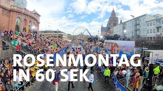 Der Rosenmontagszug an Fastnacht 2019 in Mainz in 60 Sekunden  SWR Heimat [upl. by Desmond]