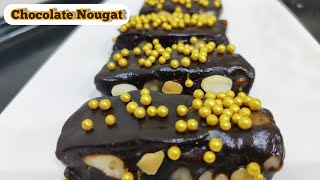 Quick  easy Chocolate Nougat for holidays amp ChristmasNo baking delicious NougatChocolate Nougat [upl. by Macomber]