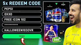 5x Redeem Codes  How To Get 3x Pepsi Redeem Codes amp Free Icons  FC MOBILE 25 [upl. by Nelhsa714]