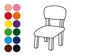 SILLA dibujar y colorear para niños  How to Draw and Color CHAIR for kids [upl. by Aehsan]