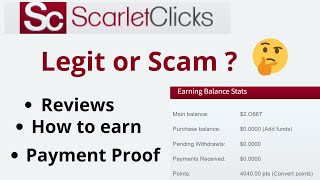 Scarlet Clicks  Legit or Scam  Review 2022  Payment Proof [upl. by Li728]