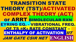 ENGLISH TRANSITION STATE ACTIVATED COMPLEX THEORY ARRT EYRING EQ VIBRATIONAL FREQ OF TS K2 [upl. by Suzetta]