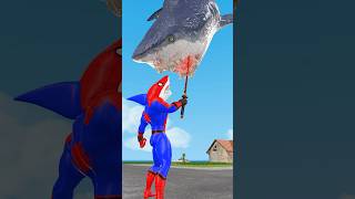 Spider Man Sword vs Shark Spider man spiderman gta spidermansword [upl. by Adniroc]