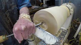 Peter Asselyn  Turning a Lamp Base amp Shade  Southern Maine Woodturners [upl. by Nnaeed273]