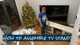 Assembling TV stand with fireplace [upl. by Ponton]