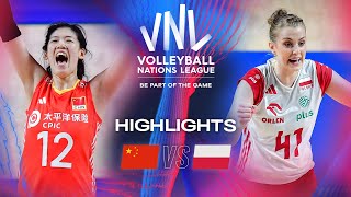 🇨🇳 CHN vs 🇵🇱 POL  Highlights  Week 3  Womens VNL 2024 [upl. by Arayk]