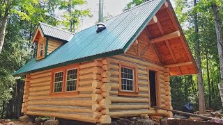 Father amp Son Build their Dream Log Cabin in the Canadian Wilderness FULL BUILD [upl. by Dranel]