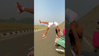 Scooty se stunt 😱 flexibility yogapractice fitness ytshortsindia ￼ [upl. by Ettenav]