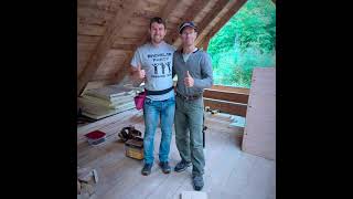 Installing a Dormer and Chinking our off grid Ecolog cabin [upl. by Rodenhouse]