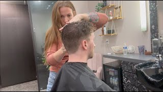 Ultimate Men’s Haircut  Salon ASMR with Beard Trim Gentle Humming Shampoo amp Cape Sounds [upl. by Carbone]