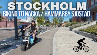 Biking in Stockholm Nacka and Hammarby Sjöstad [upl. by Marmaduke]