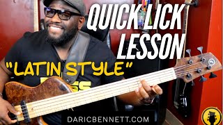 Quick Bass Lick Lesson Latin Style‼️  Daric Bennetts Bass Lessons [upl. by Atwood407]