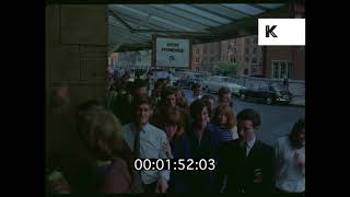 1960s 1970s London People Queuing Outside Royal Albert Hall HD from 35mm [upl. by Eelirrem]