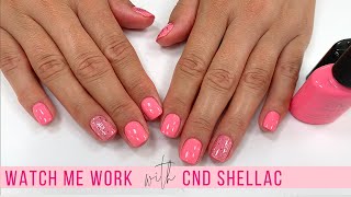 Full Salon StepbyStep Manicure wCND Shellac non invasive Watch Me Work 💖 [upl. by Jelena]