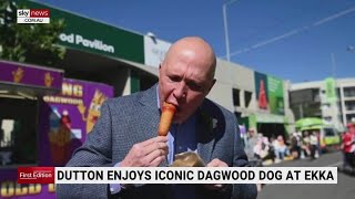 Dutton enjoys iconic dagwood dog at Ekka [upl. by Gnaw805]