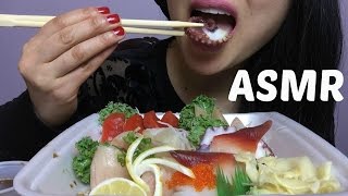 ASMR SASHIMI SUSHI NO TALKING EATING SOUNDS  SASASMR [upl. by Ralston]