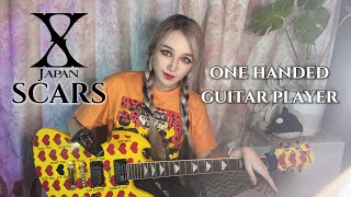 L13🎸X JAPAN  SCARS guitar cover playthrough guitarcover onehanded 弾いてみた [upl. by Jillie968]