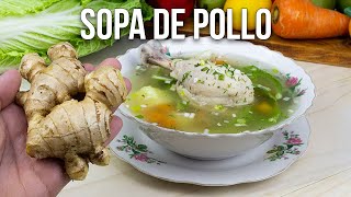 SOPA DE POLLO CON JENGIBRE [upl. by Nylirac]