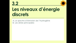 Unité 32 Les niveaux dénergie discrets [upl. by Ketchan]