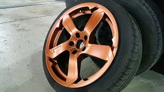 Anleitung zum Felgen folieren mit FOLIATECcom Sprühfolie Kupfer metallic matt Dip Your Rims copper [upl. by Anilat605]