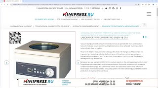 Minipressru Laboratory Vacuum drying oven YB01A [upl. by Lahcim]