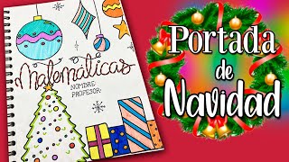 Portada de diciembre de Matematicas  Portadas fáciles y bonitas navideñas [upl. by Holmun638]