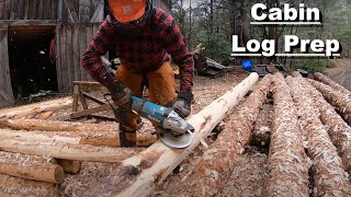 Peeling Logs for a Log Cabin [upl. by Llenrahc]