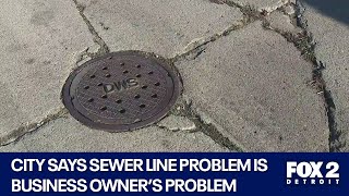 Collapsed sewer line at Detroit party store is business owners problem city says [upl. by Marciano]