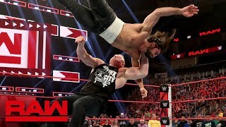 Seth Rollins stands up to Brock Lesnar despite injury Raw Aug 5 2019 [upl. by Eade516]