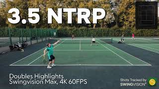 Recreational Tennis Doubles Highlights NTRP 35 Swingvision Max 4K 60 FPS DJI Osmo Pocket 3 [upl. by Anialahs575]