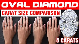 OVAL DIAMOND Carat Size Guide Visual Example on Hand 05 1 Carat 2 3 Carat 4 5 Carat Examples [upl. by September]