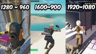 Fortnite Resolution Comparison 1280x960 vs 1600x900 vs 1920x1080 [upl. by Ledif]