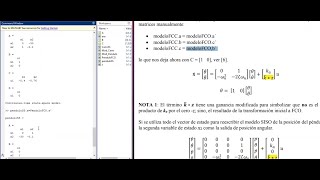 Representación matricial del sistema en variables de estado para la planta Grúa [upl. by Orland]